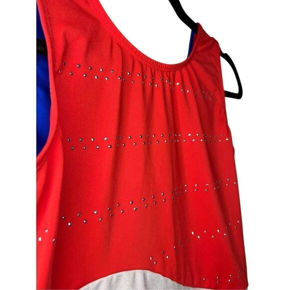 Cat & Jack Girls 14 Patriotic Gymnastics Leotard Dance Unitard - Picture 2 of 6